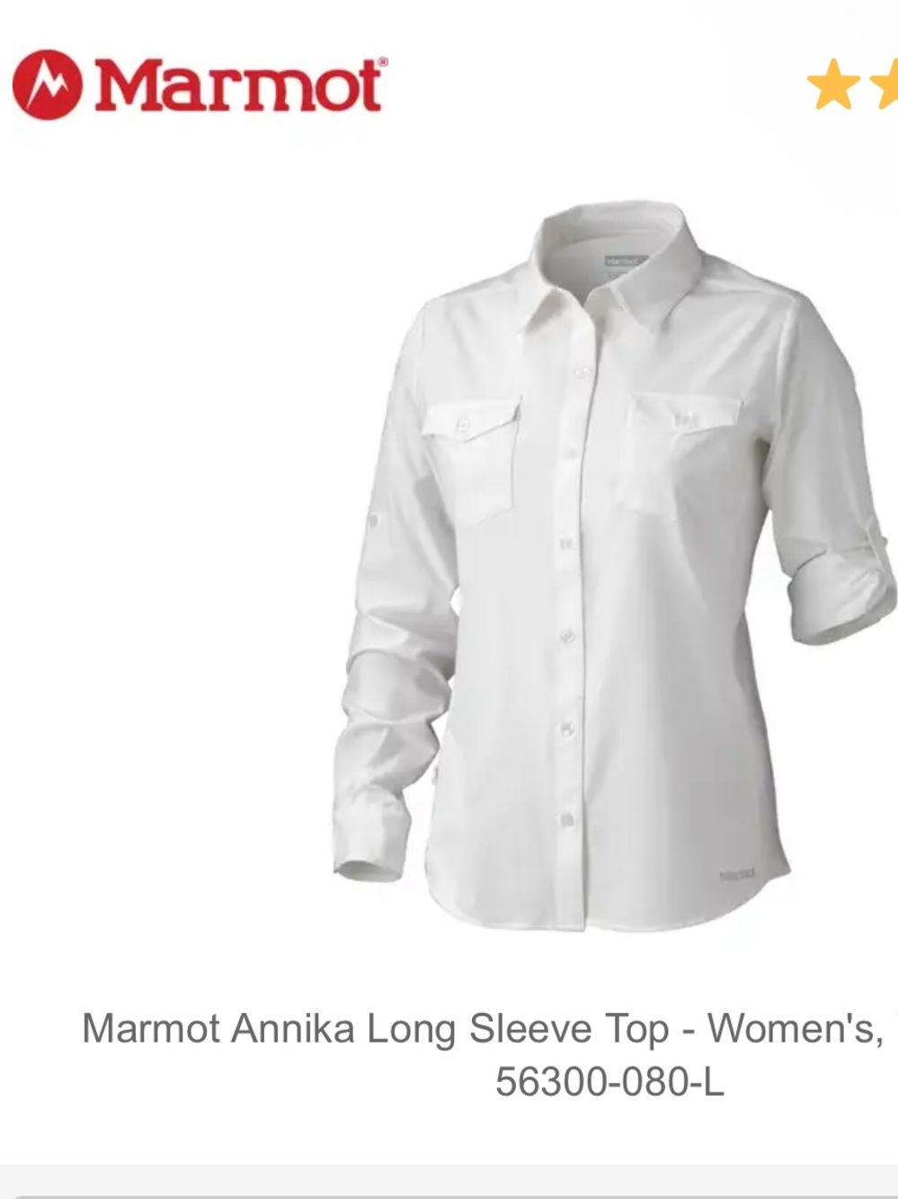 Marmot Women's Annika Button-Front Shirt in White